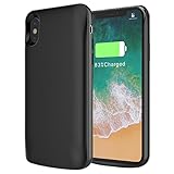 iPhone X Battery Case, Batteria Custodia Backup Cover Esterno Battery Cover 6000mAh Portatile Rechargeable Power Case Batteria Backup Power Charger iPhone 10 (6000mAH)
