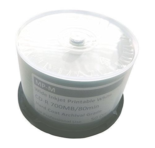 50er Spindel Hard-Coat Pro Archival Grade CD-R 80min/700MB Wide Inkjet Printable bedruckbare CD Rohlinge weiß für Langzeit-Archivierung
