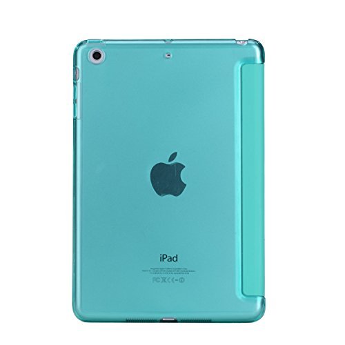 iPad Mini Hülle, THZY Auto Aufwachen / Schlaf Funktion PU Ledertasche mit Durchschaubar Rückseite Abdeckung Schutzhülle für iPad mini 3/2/1 – Mint Gruen - 2