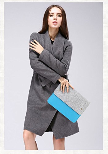 YESSBON 13,3 Zoll Macbook Air/Pro Retina Schönem Filz Sleeve Filztasche Hülle Ultrabook Laptop Tasche Notebook-Taschen Speziell für 13,3 Apple Macbook Pro Retina und Macbook Air Zoll Entworfen Weihnachtsgeschenke Frauen und Männer ( Grau Blau ) - 7