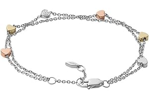 Fossil Vintage Motifs Damen-Edelstahlarmband mit Karabiner-, Schieber- oder Magnetverschluss