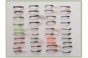 TROUTFLIES UK MIXED PACKS Buzzer Trout Flies, 40 Pack Epoxy Buzzers, Mixed Colours and Sizes, Fly Fishing
