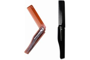 ZIWYNE 2Pcs Foldable Combs Men Professional Travel Combs Portable Pocket Combs Beard Combs Grooming Combing for Men or Woman