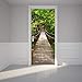 Produktbild CFLEGEND 3D Türaufkleber Plakat von wallpaperForest Brücke Vinyl PVC dekorative Innentür Fotohintergrund DIY selbstklebend95x215cm