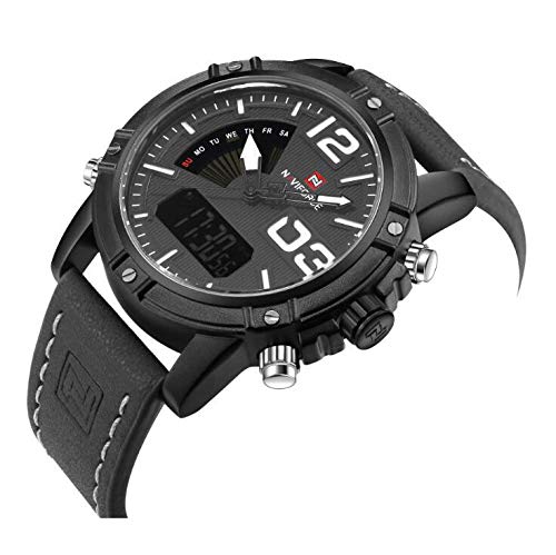 Preisvergleich Produktbild KUANDAR Watch Quarzuhr Herrenuhr Doppelbewegung Wasserdicht Elektronische Uhr Wasserdicht Zeitanzeige Präzision Boutique-verpackung Geeignet, Black