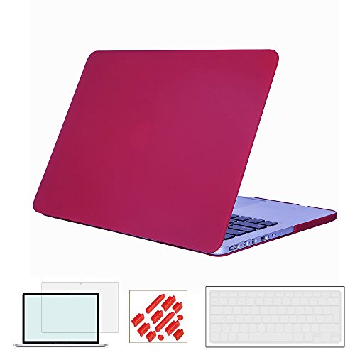 RYGOU 4 in 1 Slim Case Plastik Schutzhülle Hülle mit Tastatur Abdeckung Bildschirm Skin für Macbook Pro 15.4 "mit Retina Display Modell: (A1398)