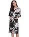 Produktbild Aibrou Damen Satin Morgenmantel Kimono Lang Bademantel Schlafanzug Negligee Nachthemd Nachtwäsche Unterwäsche V Ausschnitt Mit Gürtel, Gr. S, Farbe: X-Schwarz(Pfau)