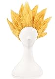 Ajustable monofilamento neto waygo Goku de bola de dragón Anime Corto Partido Cosplay Pelucas (Golden)