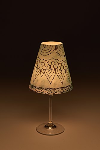 Candle Lights / Lampenschirme für Weingläser / Deko-Lampenschirme / Lampe / Teelicht / Lampshades / Lampenschirm-Set „Lorna“ Tischdeko, 3-teilig - 2