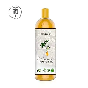 Lumiglo Premium Organic Cold Pressed Castor Oil For Hair, Skin, Nails & Body (200ml)