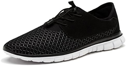 Daillor Men &amp; Women's Breathable Mesh Running Sneakers Outdoosr Slip-on Beach Aqua Shoes (42 EU 7.5 UK Men, Black/Orange)