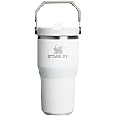 Stanley IceFlow Flip Straw Tumbler Pipetli Termos Bardak, Beyaz (Frost), 0.60 Litre