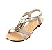 Produktbild VJGOAL Damen Sandalen, Frauen Casual Fashion Bohemia Peep-Toe Flache Schnalle Schuhe römischen Sommer Weben Sandalen (37 EU, Beige)