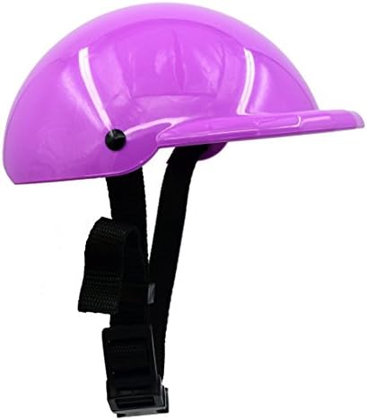Gorgester Pet Dog Helmet Cap Hat ABS Plastic Doggie Puppy Riding Motorcycles Bike Helmet Sun Rain Protection for Small Pet (S, Purple)