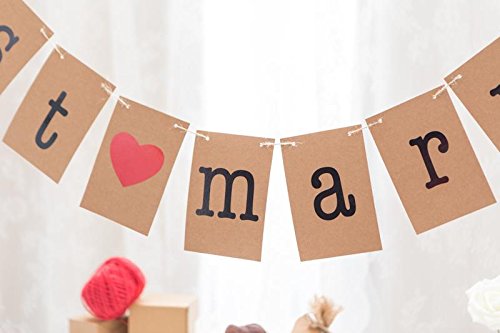 Musuntas Girlande Vintage / Rustikal Kraftpappe “Just Married“, – als Deko zur Hochzeit - 4