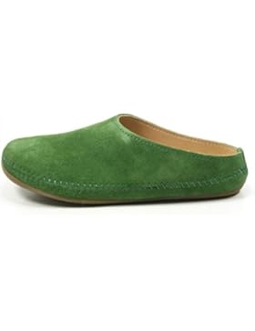 Haflinger 488023-0 Everest Softino Damen Hausschuhe Pantoffeln Leder beige grün