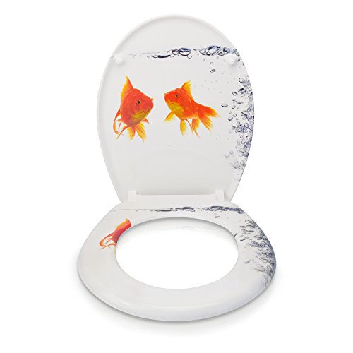 VENKON – Premium WC Sitz mit Absenkautomatik – Modell „Goldfisch“ – Toilettendeckel aus Duroplast (antibakteriell) inkl. Montagesatz (rostfreie Scharniere) - 2