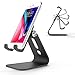 Price comparison product image OMOTON Adjustable Phone Stand, [Advanced Hollow Design][Multi-Angle] Aluminum Cell Phone holder, Smartphone Dock Compatible for All Cell Phones and Tablets (Up to 8.0 inch), Black