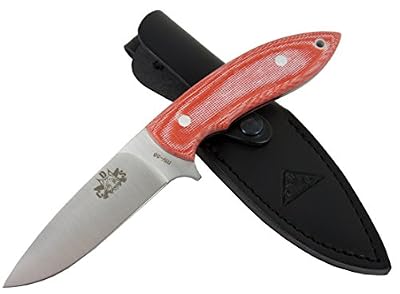 CDS-Survival TARRACO ORANGE - Outdoor / Survie / Couteau de chasse - Lame inox MOVA-58 avec étui de transport en cuir - Manche en Micarta (Disponible en couleurs) - Fabriqué en Espagne