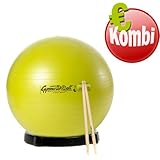 ✔ LIEFERUMFANG: 1 Original Pezzi Gymnastikball MAXAFE, lindgrün - 1 Ballschale - 1 Paar Drum Sticks