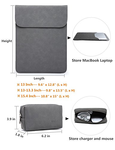 HYZUO Wildledern 13-13 3 Zoll Wasserdicht H  lle Notebook Tasche Laptoptasche f  r 13 3  Macbook Air Pro Retina 12 9 Zoll iPad Pro Hp Spectre x360 13 