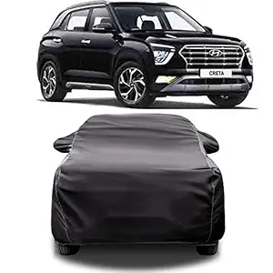 CREEPERS Water Resistant Dust Proof Car Cover for New Hyundai Creta 2020(Gray with Mirror Pockets)