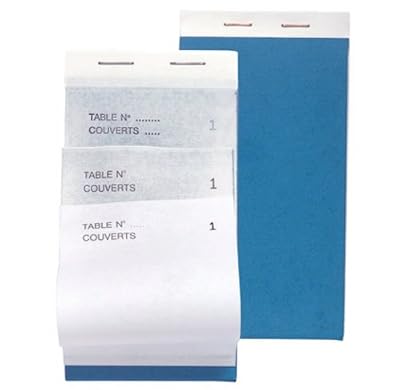 Exacompta 96204E Paquet de 10 Blocs Maitre d'Hôtel format vertical comprenant 50 feuilles tripli 17 x 9,6 cm