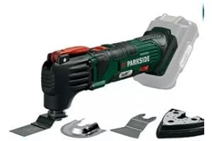 KOMPERNASS Parkside Cordless PAMFW 20-LI A1 20v Multi-Purpose Tool Bare Unit & Accessories