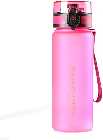 Shangpu123 Sports Cup Student Plastic Cup Bounce Cover Outdoor Travel Car Riding Sports Kettle 650ML,Pink
