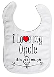 Image is Everything - I love my Uncle this much - Baby, Toddler, Feeding Bib, White