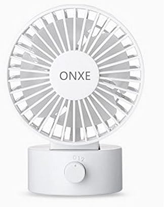 ONXE Quiet USB Desk Fan Mini Table Desktop Personal Fans for Office Room Bed Tent Home（Brushless Double Motor, Double Blades, Super Silent,Up and Down 30° Adjustable Angle,2 Speed Modes,Powered by USB/Power Bank,1.2M Cable(White)