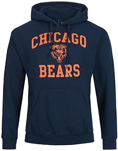 American Sports Merchandise Men's Official Chicago Bears Graphic Hoodie, Navy, Medium