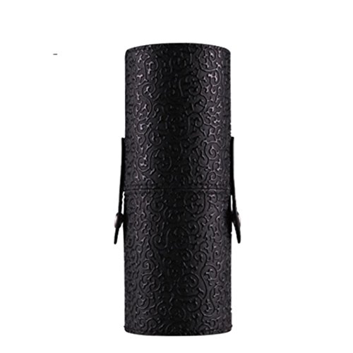 Susenstone Leather Cosmetic Case Portable Storage Makeup Bags Organizer Brush Holder Cup (Black)