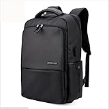 Laptop Rucksack 18 Zoll Wasserdicht Oxford Tuch Geschäft Beiläufig Daypacks mit USB-Ladeanschluss , Black