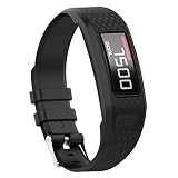 Altsommer 16mm Breite Schnellinstallation,Bunter Geometrie Soft Silikon Ersatz Armbanduhr Armband für Garmin Vivofit 1 Vivofit 2 Sportarmband Ersatzarmband für Damen Herre (Schwarz)
