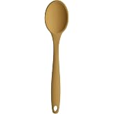 Silikon Servis ve Yemek Hazırlama Kaşığı, Yumuşak U&ccedil;, Komple Silikon, 27 cm, Sarı Kaşık, Yanmaz Yapışmaz, Tencere &Ccedil;izmez, 1 A