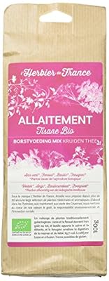 L'Herbier de France Mélange Tisane Allaitement Bio Sachet Kraft 100 g - Lot de 3