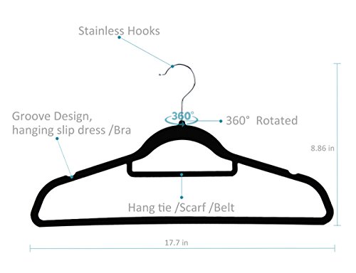 Kleiderbügel, Outgeek Velvet Flocked Kleiderbügel Space Saving Hangers, Pack von 20 - 2