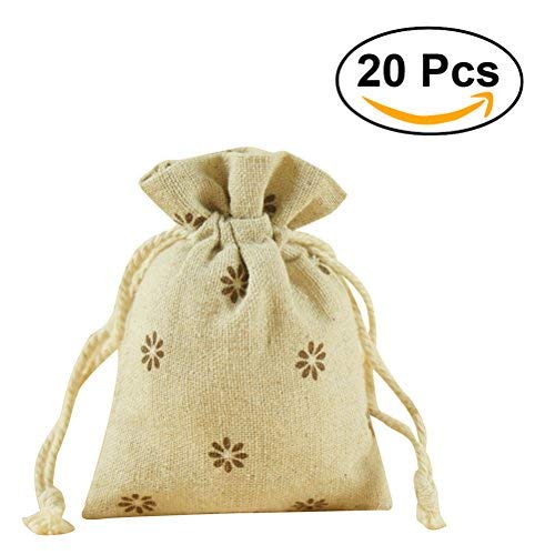 20 petits sachets Bestomz en lin naturel - Dimensions : 9 cm x 12 cm - Idéaux pour contenir des fleurs de lavande ou des bijoux