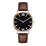 Armbanduhr Analog Quarz Rosa Leder Armband Damen-/Herren-Uhr Ø 40mm mit Lederarmband Zifferblatt mit Elegant Rosegold Armband Mode-Mann-Kristallleder-analoge Quarz-Armbanduhr