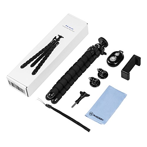 Rhodesy RT-02 Flexible Octopus Style Stativ-Halter mit Bluetooth-Fernbedienung fÃ¼r Kamera, jedes Smartphone mit Clip