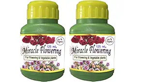 Jio Green garden Store Miracle Flowering Organic Liquid Fertilizer for All Flowering Fruits and Vegetable Plants 125 ml +125ml