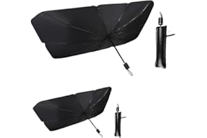 CARALL Auto-Sonnenblende für die Frontscheibe, Auto-Sonnenschirm für SUV und LKW, Patentiertes Design (125X65 cm + 140X79 cm Insgesamt 2 Stück)