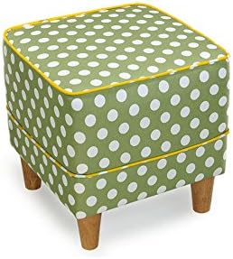 DALL Footstools Y-170 Polka Dot Calico Can Be Assembled Shoe Bench Tea Table Stool Sofa Stool 40cm High (Color : Green)