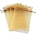 Produktbild Butterme 100 Pcs Organza Wedding Party Favours Bags Satin Drawstring Jewellery Pouches 4"x 6" Inch (Golden)