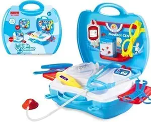 V.E Little Medical Doctor Accessories Clinic Set, Pretend Play Toy Kit with Stethoscope and Carry Along Suitcase for Kids Girls Boys Birthday Gift (19 pcs, Multicolor))