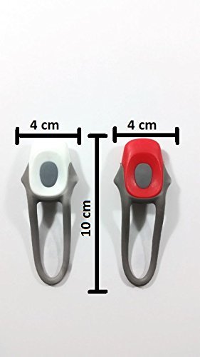 LED Fahrrad-Licht Set Abnehmbar Silikon Rad-Beleuchtung Lampe Leuchte Front- und Rücklicht für Kinder & Erwachsene (Weiß+Rot, je 1 Stück) - 6