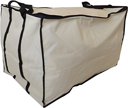 Neusu Strapazierfähige 150 Liter Betttasche mit verstärkten Griffen – Große Tasche Mit 150 Liter Kapazität (68cm x 47cm x 47cm) - Starkes 600-Denier-Polyestermaterial Mit 360-Grad-Handgriffe Mit Gesteppten Nähten – Lässt Sich Flach Zusammenlegen (Beige)