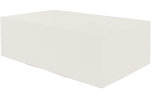 Planesium Housse pour Table de Jardin, Housse de Protection Bâche Imperméable pour Meubles Jardin et Hivernage Mobilier Salon de Jardin 575g/m 200cm x 100cm x 75cm Blanc