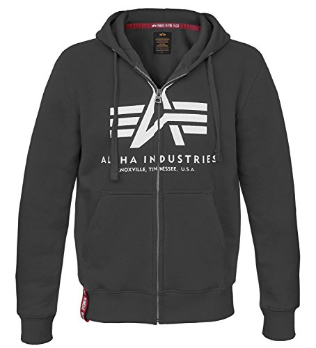 Alpha Ind.. - Sudadera con Capucha - Básico - Manga Larga - para Hombre Negro Small